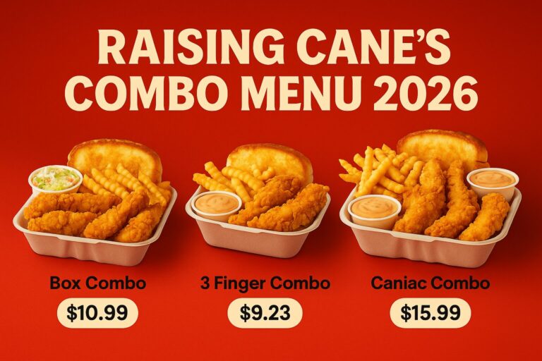 Raising Cane’s Combo Menu 2026